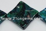 CCS488 15.5 inches 32*32mm wavy diamond dyed chrysocolla gemstone beads