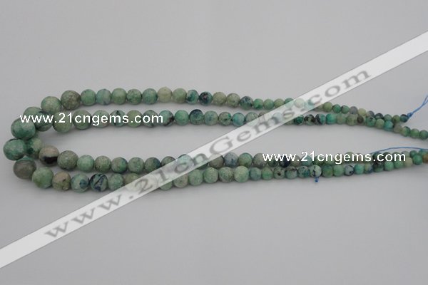 CCS518 15.5 inches 4mm - 12mm round matte natural chrysocolla beads