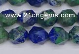 CCS547 15.5 inches 8mm faceted nuggets dyed chrysocolla beads