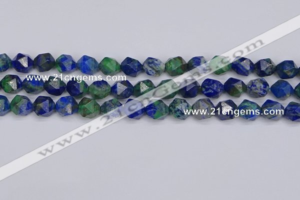 CCS548 15.5 inches 10mm faceted nuggets dyed chrysocolla beads