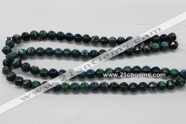 CCS57 16 inches 10*10mm pumpkin dyed chrysocolla gemstone beads