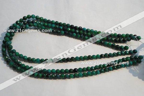 CCS601 15.5 inches 6mm faceted round dyed chrysocolla gemstone beads