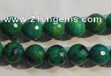 CCS603 15.5 inches 10mm faceted round dyed chrysocolla gemstone beads