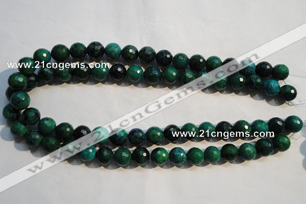 CCS604 15.5 inches 12mm faceted round dyed chrysocolla gemstone beads