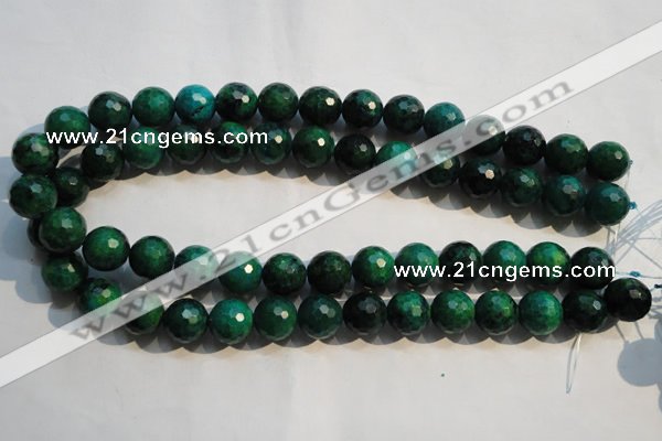 CCS605 15.5 inches 14mm faceted round dyed chrysocolla gemstone beads