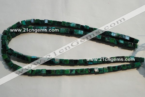 CCS611 15.5 inches 6*6mm cube dyed chrysocolla gemstone beads