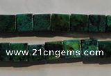 CCS612 15.5 inches 8*8mm cube dyed chrysocolla gemstone beads