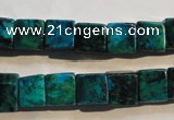 CCS614 15.5 inches 10*10mm cube dyed chrysocolla gemstone beads