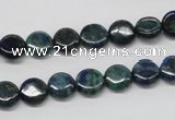 CCS62 16 inches 8mm flat round dyed chrysocolla gemstone beads