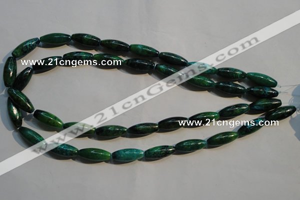 CCS634 15.5 inches 8*20mm rice dyed chrysocolla gemstone beads