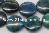 CCS64 16 inches 20mm flat round dyed chrysocolla gemstone beads