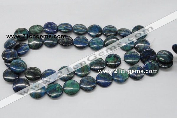 CCS64 16 inches 20mm flat round dyed chrysocolla gemstone beads