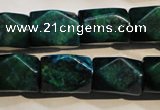 CCS649 15.5 inches 13*18mm faceted cuboid dyed chrysocolla beads