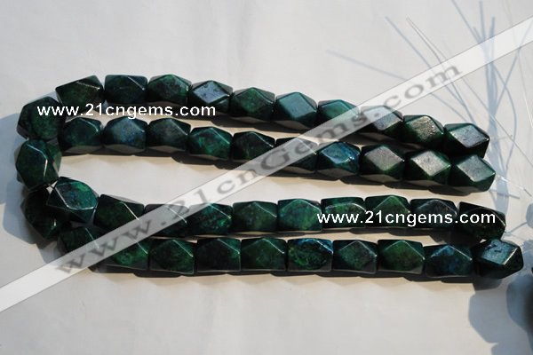 CCS649 15.5 inches 13*18mm faceted cuboid dyed chrysocolla beads