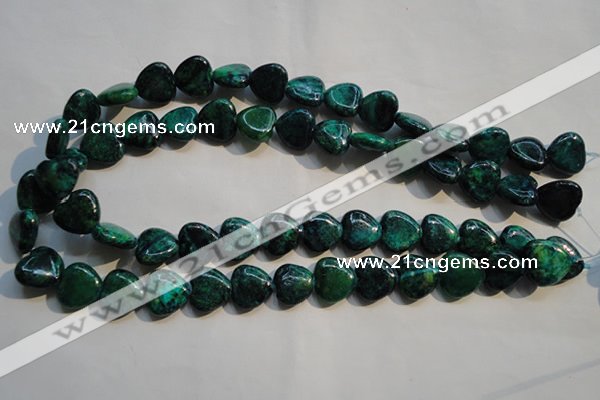 CCS651 15.5 inches 15*15mm heart dyed chrysocolla gemstone beads