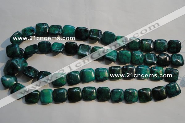 CCS659 15.5 inches 15*15mm square dyed chrysocolla gemstone beads