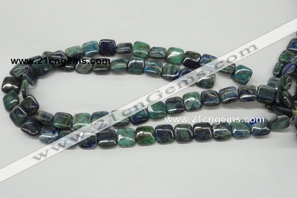 CCS66 16 inches 14*14mm square dyed chrysocolla gemstone beads