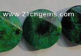 CCS677 15.5 inches 25mm faceted coin dyed chrysocolla gemstone beads