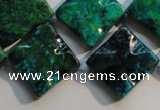 CCS685 15.5 inches 18*18mm wavy diamond dyed chrysocolla beads