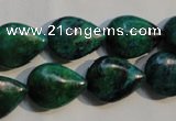 CCS691 15.5 inches 13*17mm flat teardrop dyed chrysocolla beads