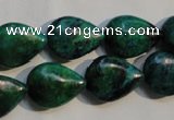 CCS691 15.5 inches 13*17mm flat teardrop dyed chrysocolla beads