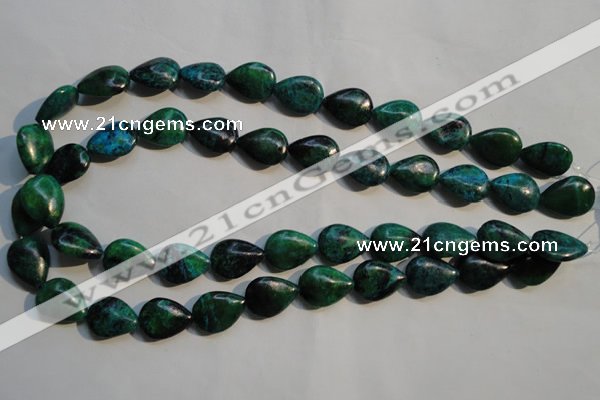 CCS691 15.5 inches 13*17mm flat teardrop dyed chrysocolla beads