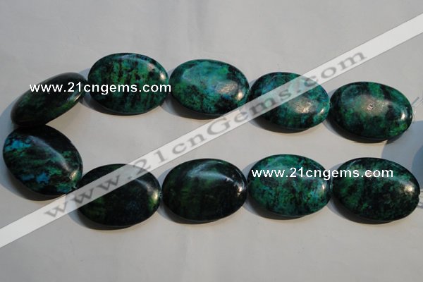 CCS701 15.5 inches 30*40mm oval dyed chrysocolla gemstone beads