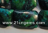 CCS706 15.5 inches 20*30mm twisted rectangle dyed chrysocolla beads