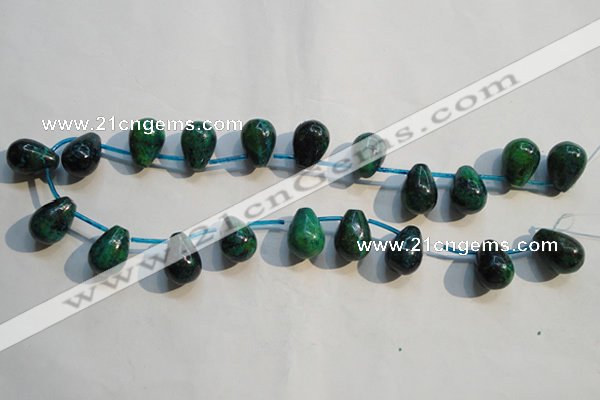 CCS714 Top-drilled 13*18mm teardrop dyed chrysocolla gemstone beads