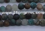 CCS760 15.5 inches 4mm round matte natural chrysocolla beads