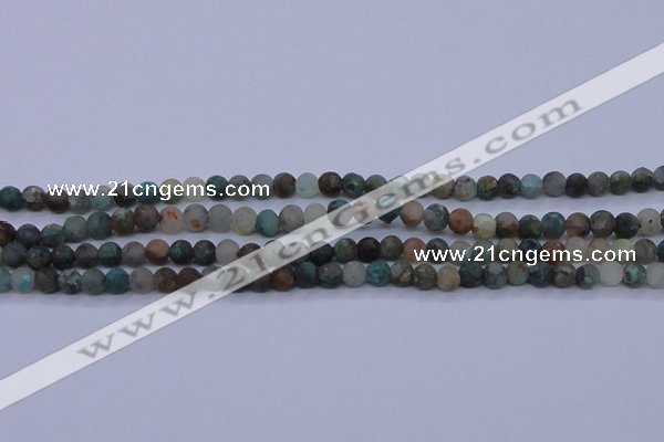 CCS760 15.5 inches 4mm round matte natural chrysocolla beads