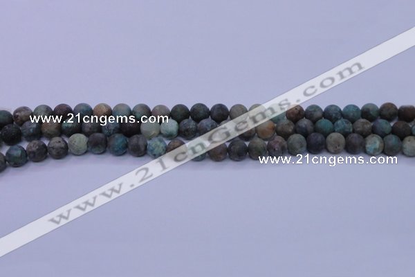 CCS761 15.5 inches 6mm round matte natural chrysocolla beads