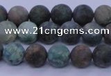 CCS762 15.5 inches 8mm round matte natural chrysocolla beads