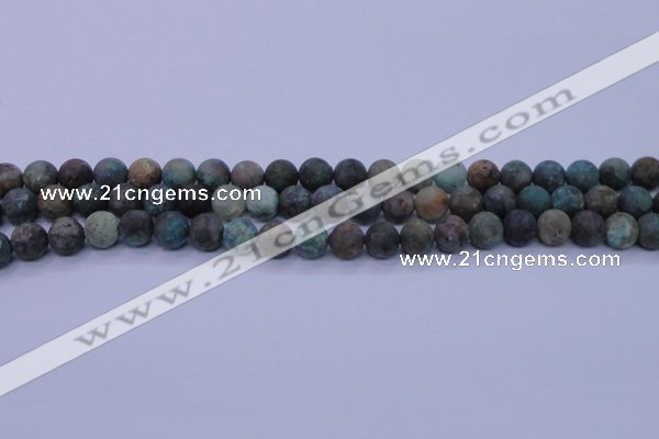 CCS762 15.5 inches 8mm round matte natural chrysocolla beads