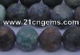 CCS765 15.5 inches 14mm round matte natural chrysocolla beads