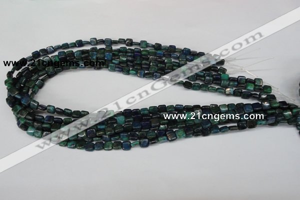 CCS83 15.5 inches 6*6mm square dyed chrysocolla gemstone beads