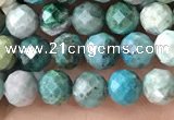 CCS881 15.5 inches 5mm faceted round natural chrysocolla beads