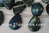 CCS92 Top-drilled 15*20mm flat teardrop dyed chrysocolla gemstone beads