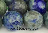 CCS922 15 inches 10mm faceted round chrysocolla beads wholesale