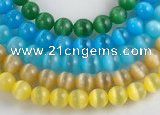 CCT03 10mm different color round cats eye beads Wholesale