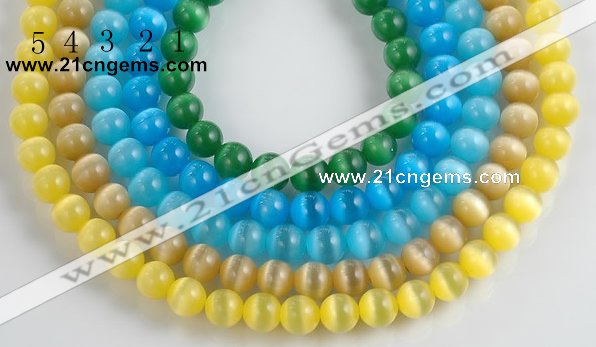 CCT03 10mm different color round cats eye beads Wholesale