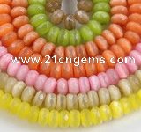 CCT05 14 inch 7*12mm faceted roundel cats eye beads Wholesale