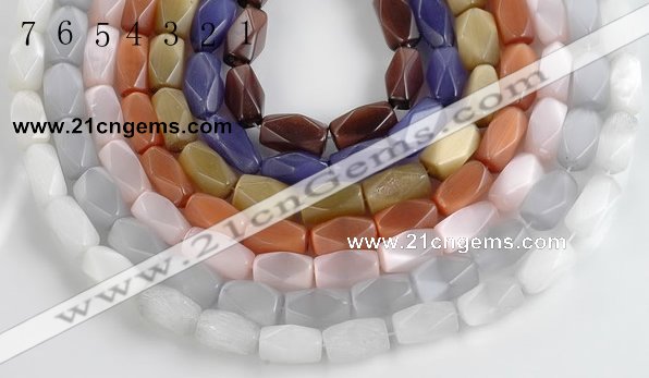 CCT07 14 inches 9*16mm faceted brick cats eye beads Wholesale