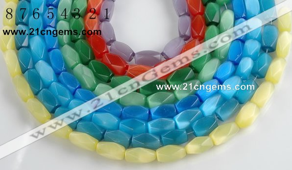 CCT08 Faceted brick 14 inches 9*16mm cats eye beads Wholesale