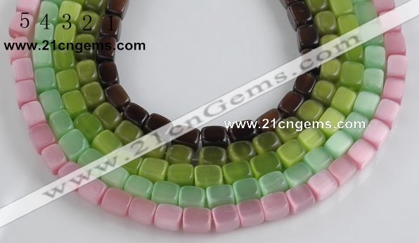 CCT10 8*10mm different color cuboid cats eye beads Wholesale