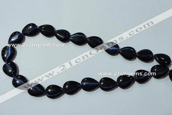 CCT1000 15 inches 13*18mm flat teardrop cats eye beads wholesale