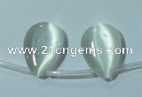 CCT1020 Top-drilled 13*18mm flat teardrop cats eye beads wholesale