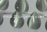 CCT1021 Top-drilled 13*18mm flat teardrop cats eye beads wholesale