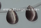 CCT1022 Top-drilled 13*18mm flat teardrop cats eye beads wholesale