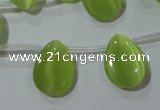 CCT1023 Top-drilled 13*18mm flat teardrop cats eye beads wholesale